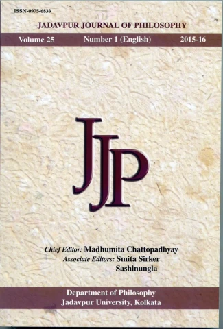 Jadavpur Journal of Philosophy Vol. 25 (no. 1)