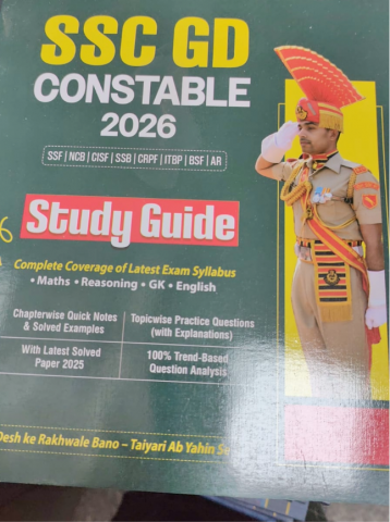 Study Guide SSC Constable (GD) (BSF,NCB,CISF, ITBP,SSB,SSF,CRPF,ASSAM,RIFLES) Recruitment Exam (Male/Female)