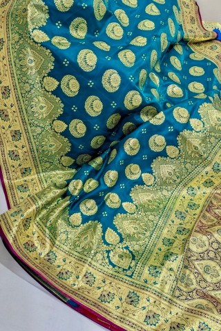 KORIYAL Katan Banarasi Saree | Amral Banarasi Saree With Running Blouse