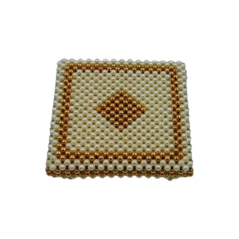 Multicoloured wooden chowki for mandir with minakari