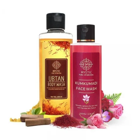 Kumkumadi Face Wash & Ubtan Body Wash Combo Pack