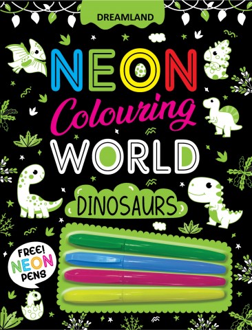 Vehicles Neon Colouring World Book for Kids Age 4 - 7  years with Neon Pens