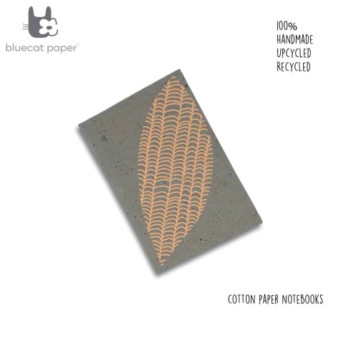 Best handmade notebooks -A5- fancy light coffee brown – light orange organic leaf.