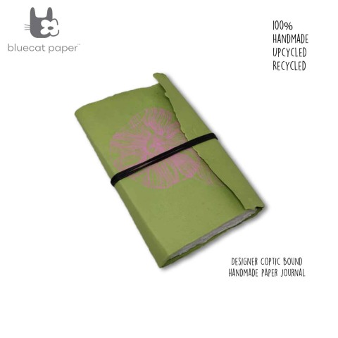 Green coptic bound handmade journal (Size 21×15 CM)