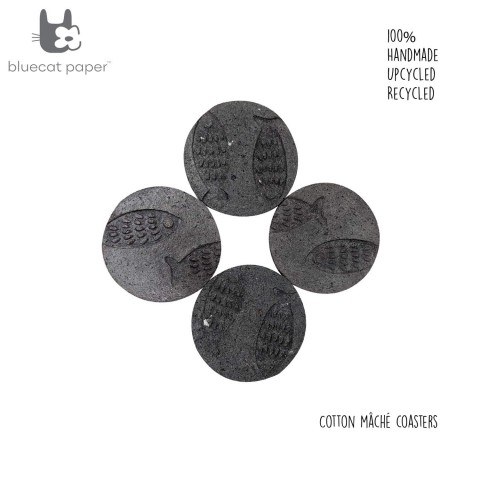 Fish Impression Coasters – dark grey coasters