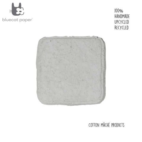 Cotton mache square coaster – Impressive white (Set of 4)