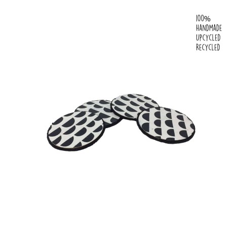 Clouds Printed Coasters – white and black screen printed clouds