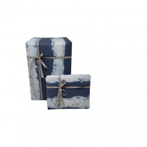 Beautiful gift wrapping paper – navy blue with white lines