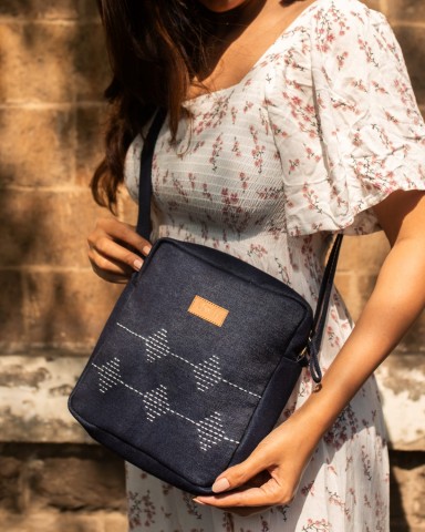 Upcycled Kantha Hand Embroidered Breakfree Sling Bag