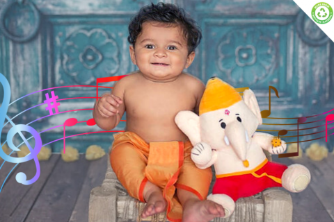 Baby Ganesh (Medium 11 inch) Mantra Singing Soft Toy