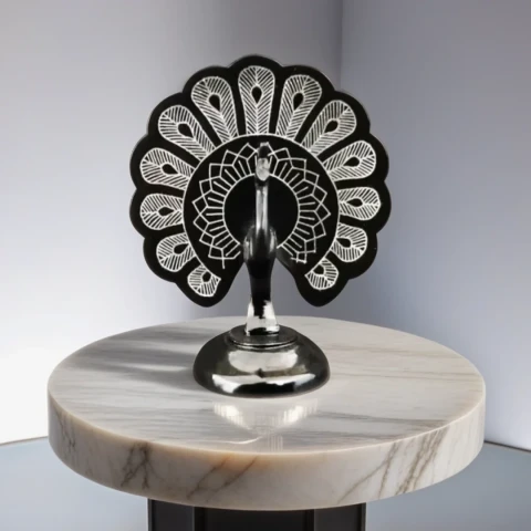 Bidriware Silver Inlay Majestic Peafowl | Bidri Work | Bidri Art