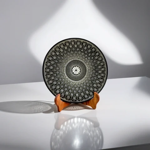 Bidri Silver And Pital Inlay Art Plate | Bidri Work | Bidri Art