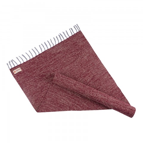 Cosmorugs Cotton Yoga Mats Mix of Maroon and Beige Color with Open End - Maroon and Beige mix