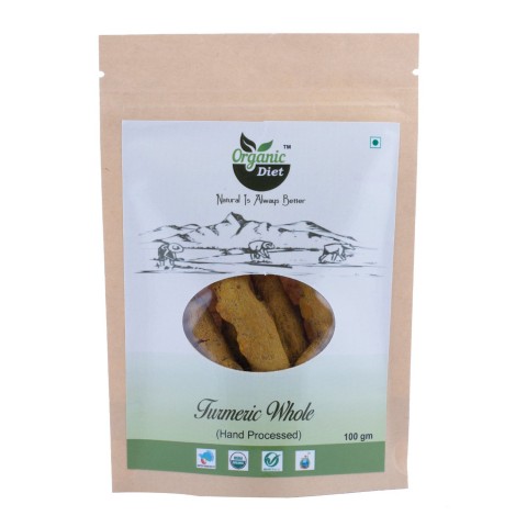 Organic Diet Organic Turmeric Whole (Sabut Haldi), 100 Gram