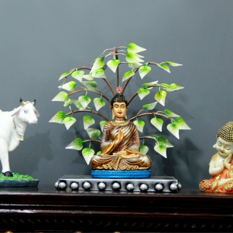 Amazing Buddha Statue Decor With Tree Stand