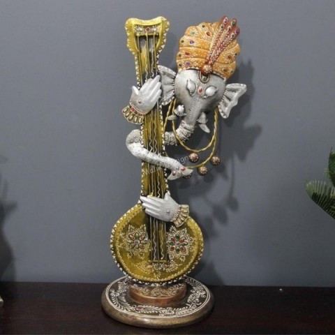 Antique Metal Ganesha Showpiece For Living Room Bedroom, Office, Table Decor & for Gifting Purpose