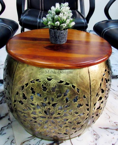 Handmade Metal Black Glass Coffee Table For Bedroom, Living Room or Dining Room