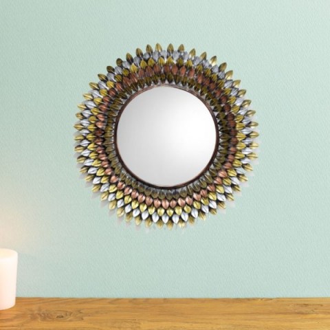 Antique Round Mirror Frame Photo European Style Lounge Decoration