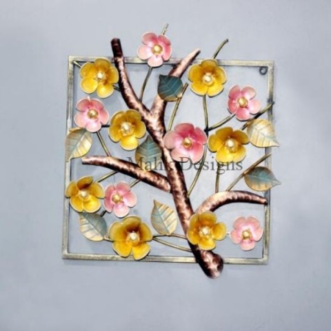 Metal Decorative Indoor Flower Pots Wall Art For Home Decoration