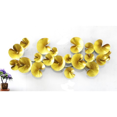 Golden Small Metal Leaf Wall Art Online by Malik Designs