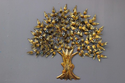 Beautifully Manufactured This Piece Of Metal Gold Tree Wall Art For Decor