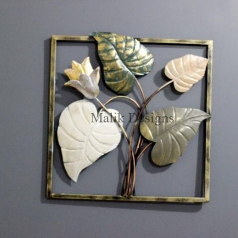 Antique Framed Artwork Contemporary Leaf Colorful Frame ( Multicolor )