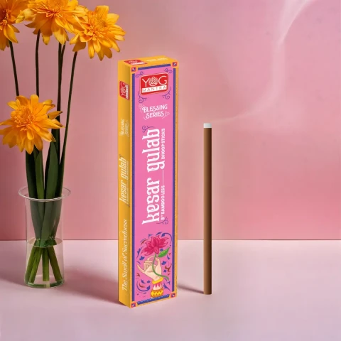 YogMantra Bambooless sticks Kesar Gulab-(pack of 12)