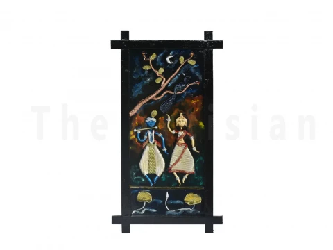 Super Glosy Unbreakable Radha Krishna Raslila WallArt with Frame