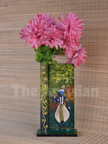 Unique Lorn Krishna FlowerVase with canvas Gifting Item HomeDecor