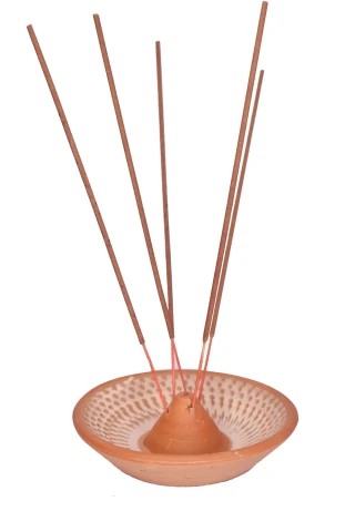 Earthen/Clay  Emboss Design Dhup Dani - Elevate Your Spiritual Rit