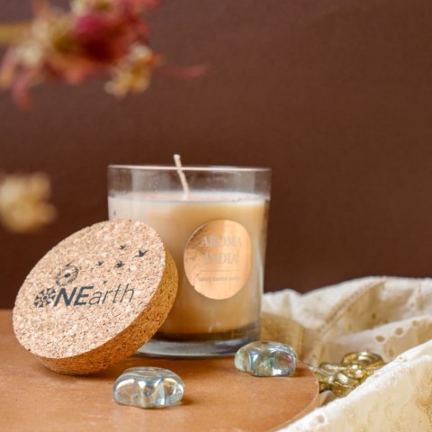 Luxury Scented Candle with Cork Lid - Soy Wax (1 wick) - Madagascar Vanilla