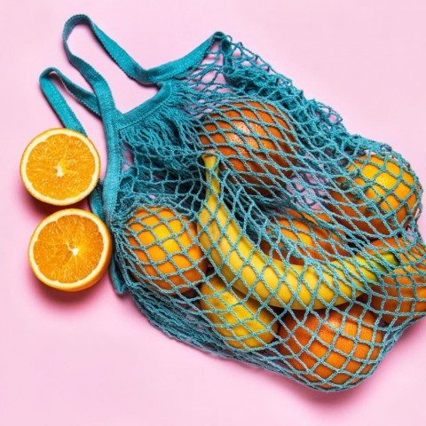 Cotton Mesh Shopping Bag - Funky Color - (Pack of 2)