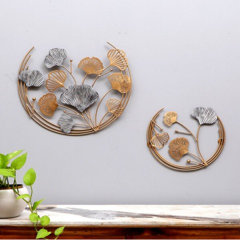 Green & Gold Maple Leaves Wall Decor Set of 3