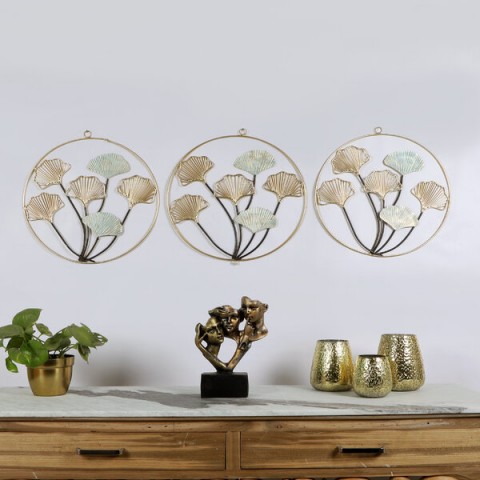 Gold Hammered Wall Decor Set of 3