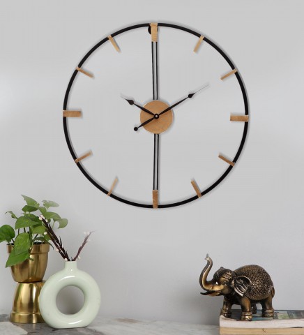 Gemoetric Brown & Gold Pendulam Clock
