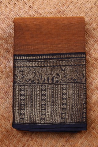 Earthy Mustard Yellow Chettinad Cotton saree