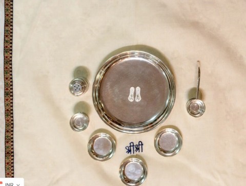 Silver Coated Guru Pooja Kit (Delivery India Only)
