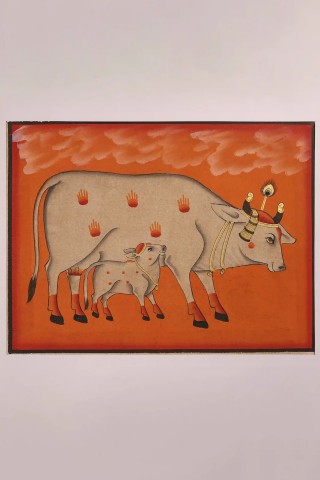 Mother and Baby Dhenu Pichwai hand-painting