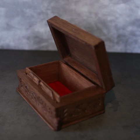 Paper Mache walnut wood Table Red Set of 5 All Sizes