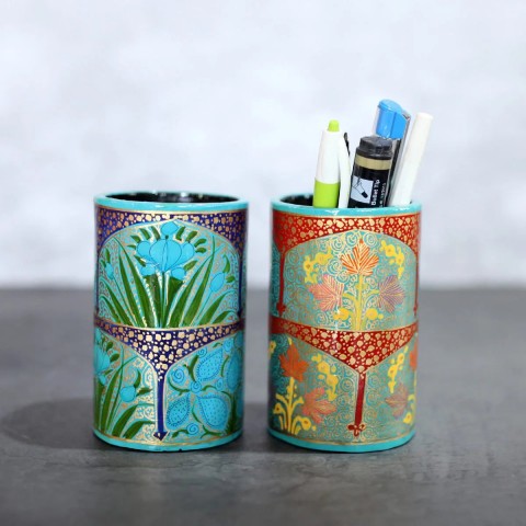 Paper Mache Pen Holder Set of 2