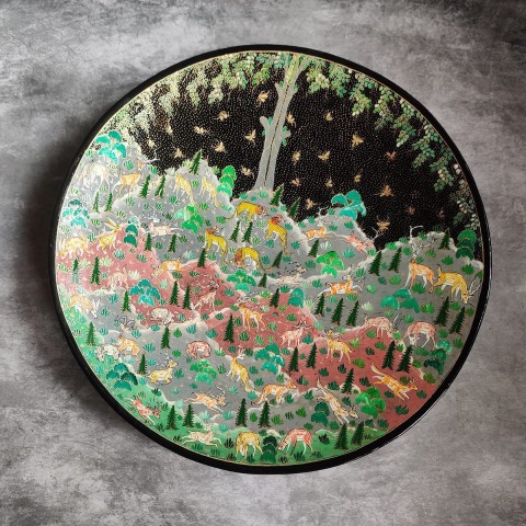 Jungle Life (Animals) Black Base Wallplate 8X8