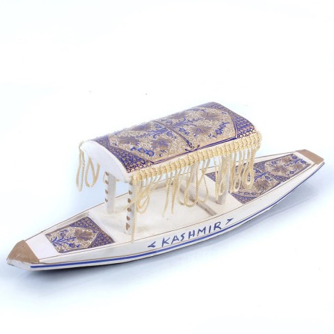 White Shikara Navy Handcraft Work