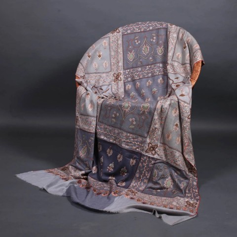 Multi Shade Sozni Embroidered Pashmina Shawl