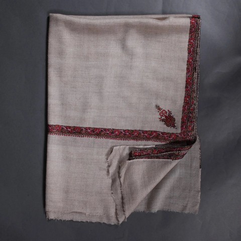 Hashidaar Khudrand Base Sozni Embroidered Pashmina Stole