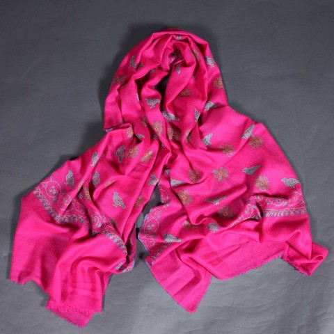 Birds Design Sozni Embroidered Pashmina Stole