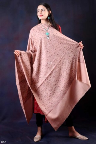 Light Shade Sozni Embroidered Handwoven Pashmina Shawl
