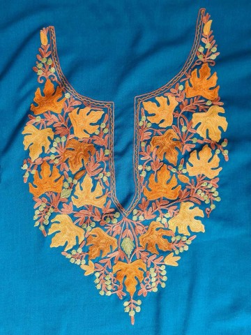 Copper Sulphate Colour Chinar Aari Embroidered Summer Suit