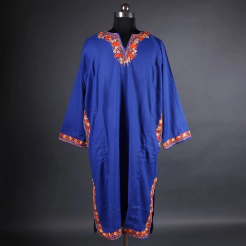Cobalt Blue Aari Embroidery Phiran