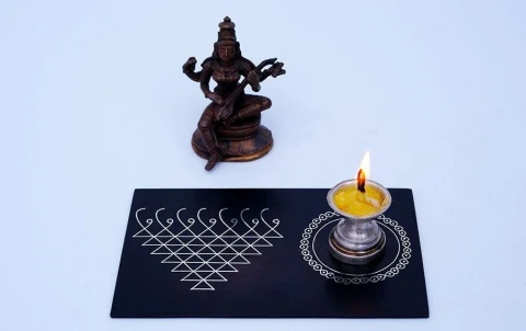 Saraswati Yantra Diya Plate