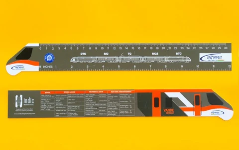 Vande Bharat | 12" Ruler | Orange-Grey